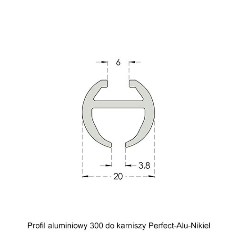 Karnisz Perfect Alu-Nikiel Dallas czarny dwubiegowy