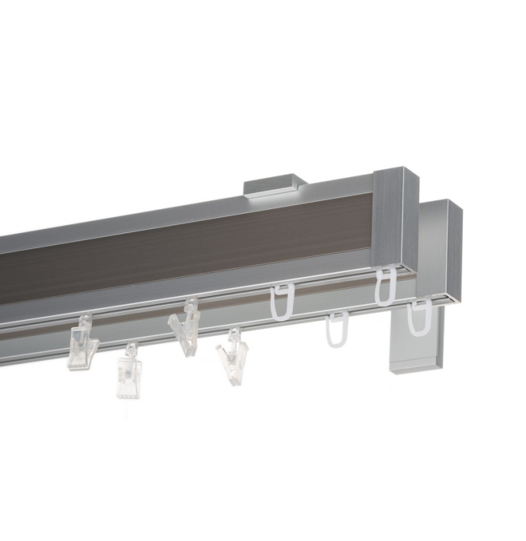 Karnisz Apartamentowy 52 mm dwubiegowy chrom mat/inox długość 149cm