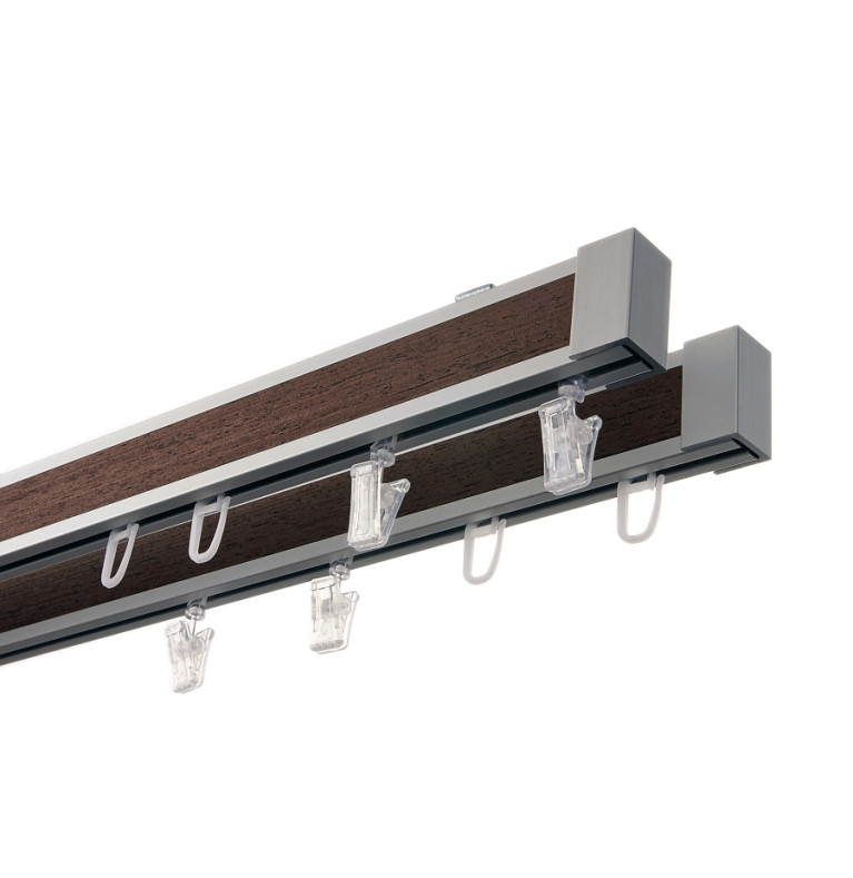 Karnisz Apartamentowy 34 mm sufitowy dwubiegowy Kamelia długość 120cm