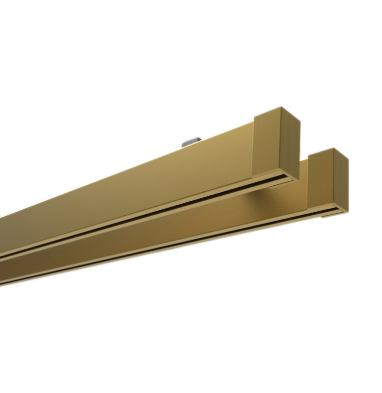 Karnisz Apartamentowy 34 mm sufitowy dwubiegowy Mosiądz