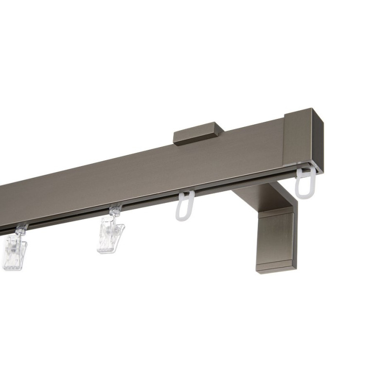 Karnisz Apartamentowy 34 mm pojedynczy Szampan szczotkowany model L długość 150cm