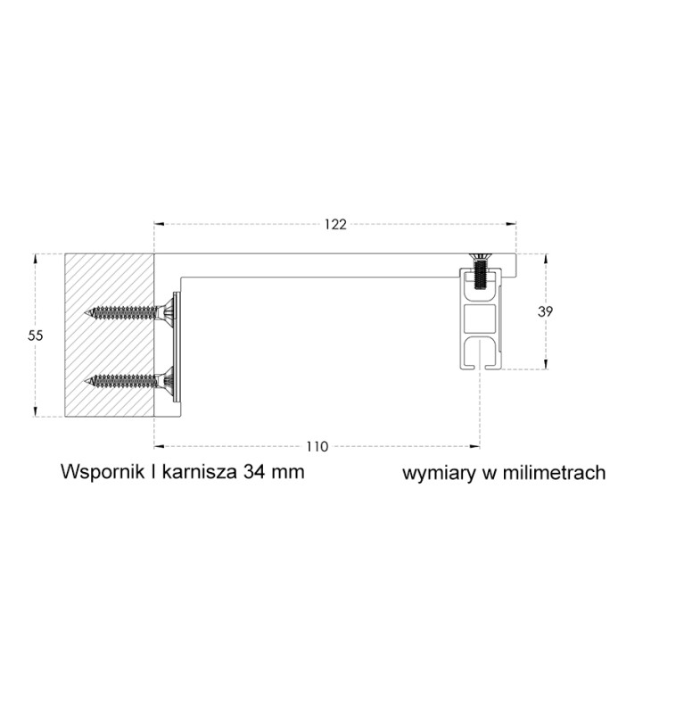 Karnisz Apartamentowy 34 mm pojedynczy Rose model LD