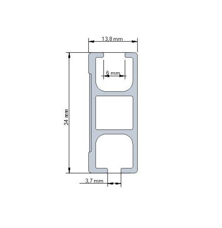 Karnisz Apartamentowy 34 mm sufitowy pojedynczy Czarny-Kamelia