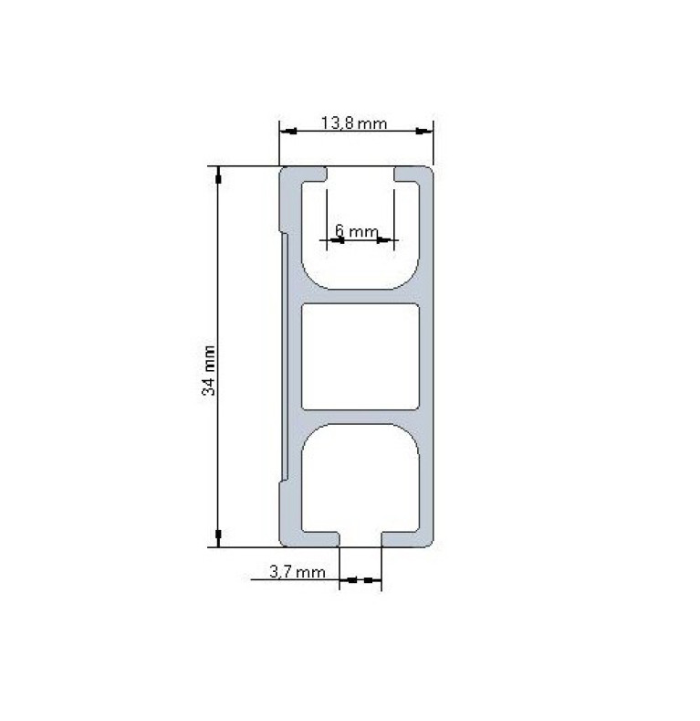 Karnisz Apartamentowy 34 mm sufitowy pojedynczy Wenge Klasik