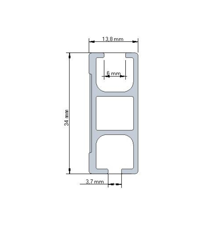 Karnisz Apartamentowy 34 mm dwubiegowy Wenge model LD długość 300cm