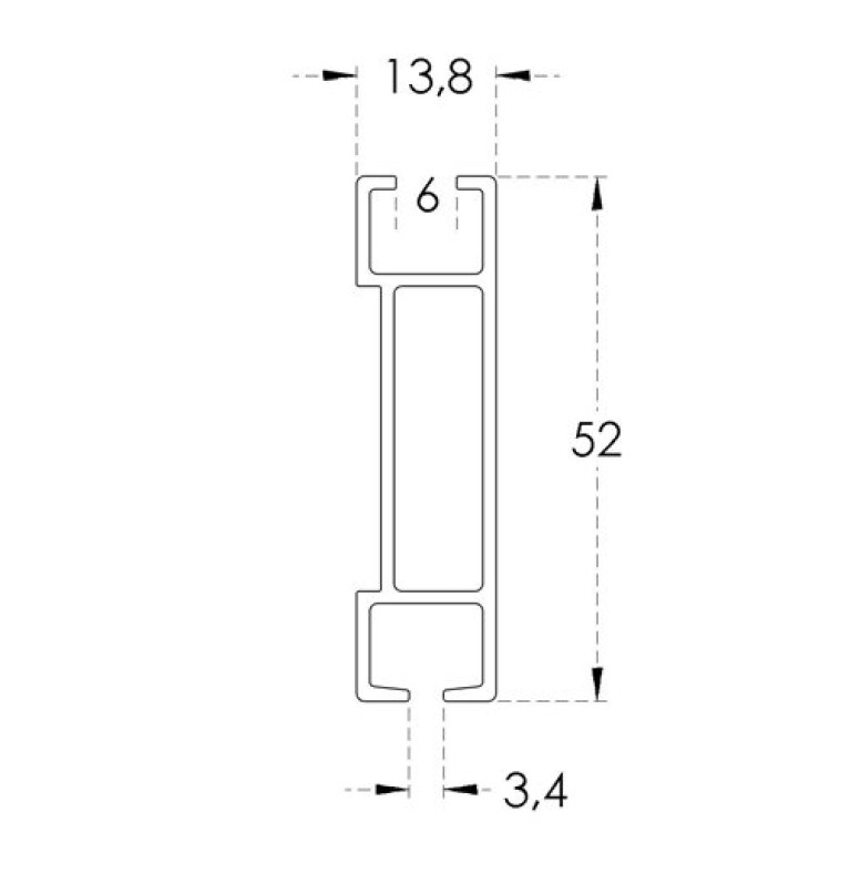 Karnisz Apartamentowy 52 mm sufitowy pojedynczy czarny profil gładki