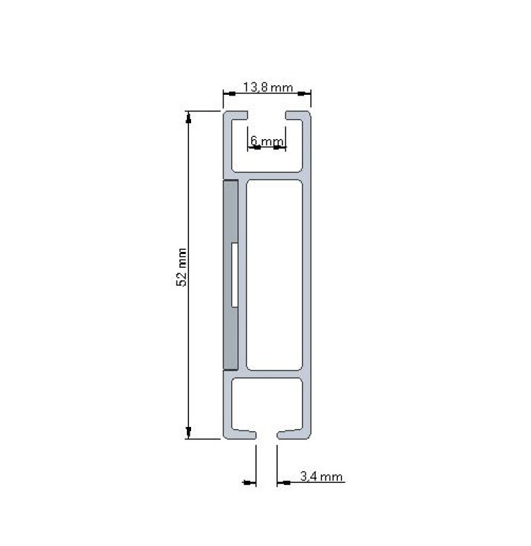 Karnisz Apartamentowy 52 mm dwubiegowy chrom mat/inox długość 149cm