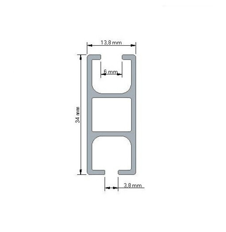 Karnisz Apartamentowy 34 mm dwubiegowy Chrom Mat model K