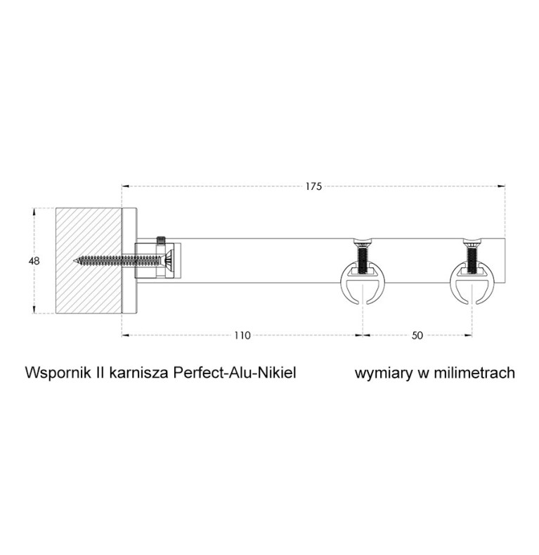 Karnisz Perfect Alu-Nikiel Boston inox dwubiegowy