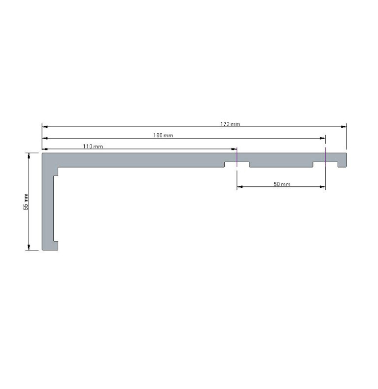 Karnisz Apartamentowy 52 mm dwubiegowy chrom mat/inox długość 149cm