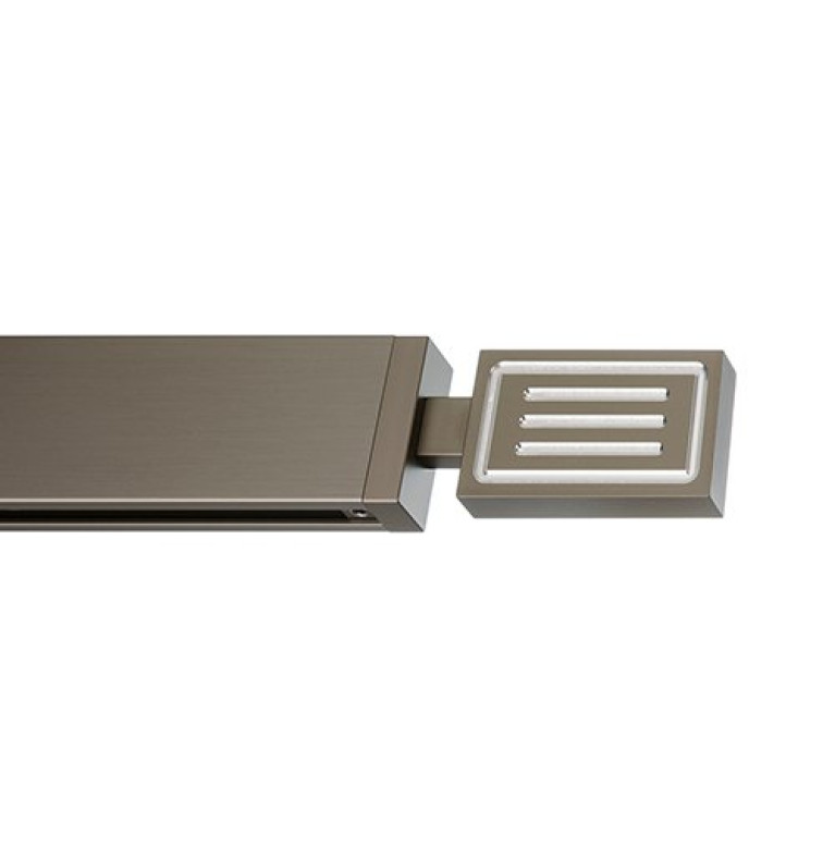 Karnisz Apartamentowy 34 mm pojedynczy Szampan szczotkowany model L długość 160cm