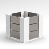 Pudełko białe-inox  