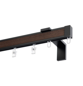 Karnisz Apartamentowy 34 mm pojedynczy Czarny-Kamelia model LD długość 120cm
