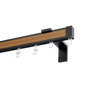 Karnisz Apartamentowy 34 mm pojedynczy Czarny-Tik klasik model LD