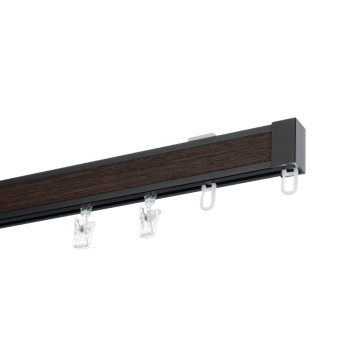 Karnisz Apartamentowy 34 mm sufitowy pojedynczy Czarny-Wenge