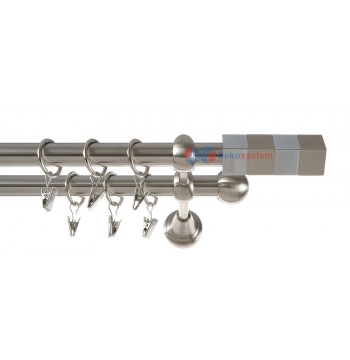 Karnisz 19mm Magnum nikiel dwubiegowy