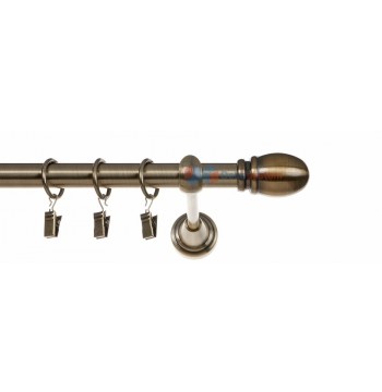 Karnisz 19mm Owal mosiądz antyk pojedynczy