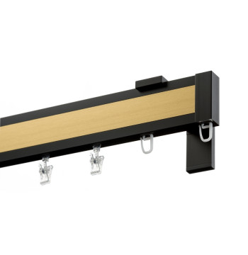 Karnisz Apartamentowy 52 mm pojedynczy czarno/złoty długość 320cm