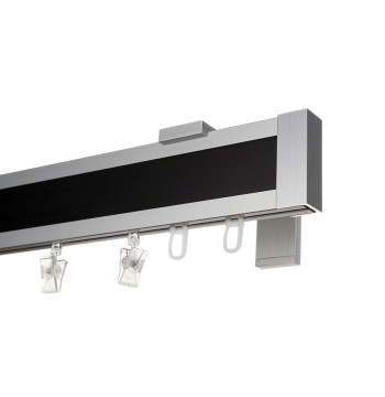 Karnisz Apartamentowy 52 mm pojedynczy chrom mat/czarny długość 165cm