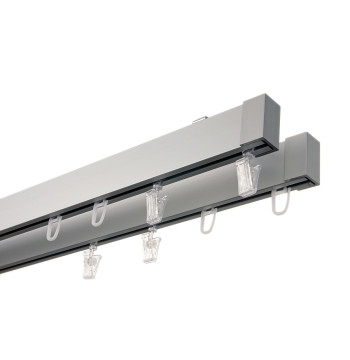 Karnisz Apartamentowy 34 mm sufitowy dwubiegowy Chrom Mat