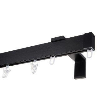 Karnisz Apartamentowy 34 mm pojedynczy czarny szczotkowany model L