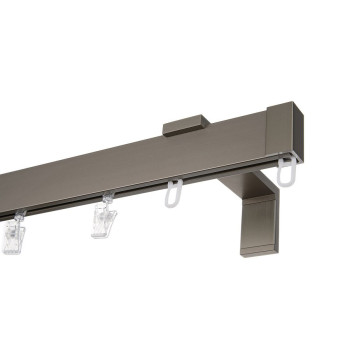 Karnisz Apartamentowy 34 mm pojedynczy Szampan szczotkowany model L długość 140cm