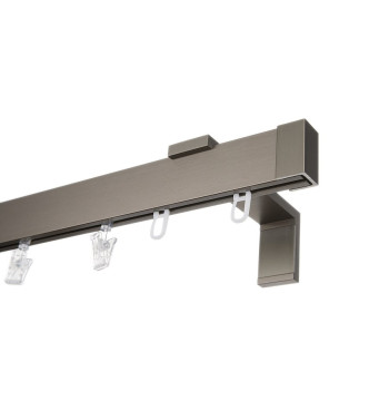 Karnisz Apartamentowy 34 mm pojedynczy Szampan szczotkowany model L długość 175cm