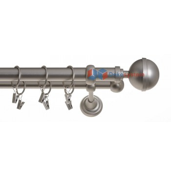 Karnisz Kula Elegant chrom mat dwubiegowy 25mm/19mm