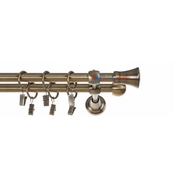 Karnisz monako mosiądz antyk dwubiegowy