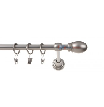 Karnisz owal mały chrom mat pojedynczy