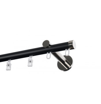 Karnisz Perfect Alu-Nikiel Boston czarny pojedynczy